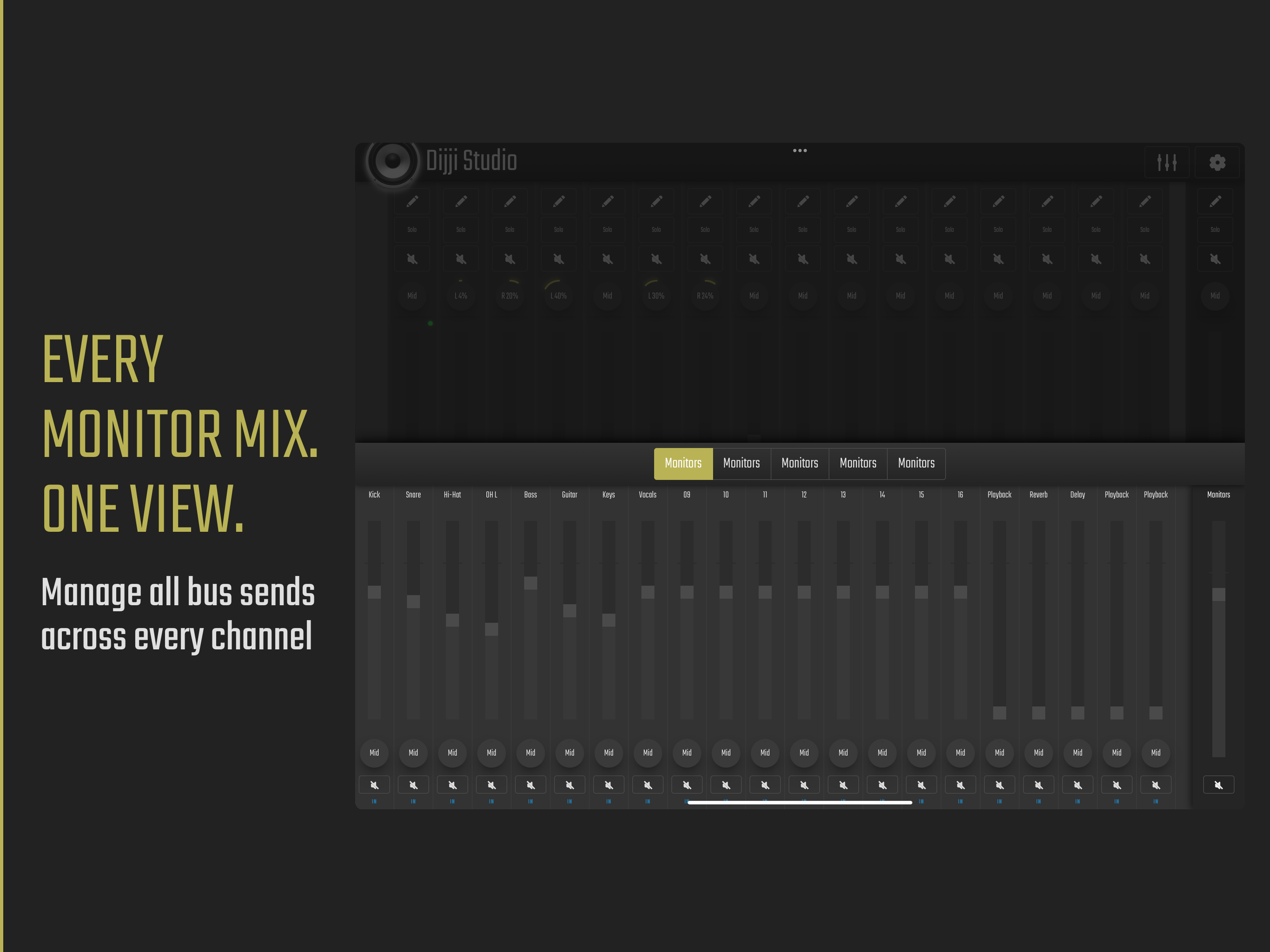 Monitor mix sends on iPad