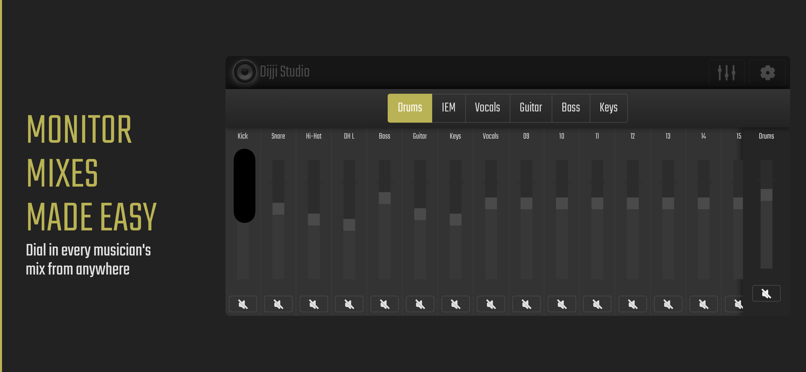 Monitor mix sends on iPhone